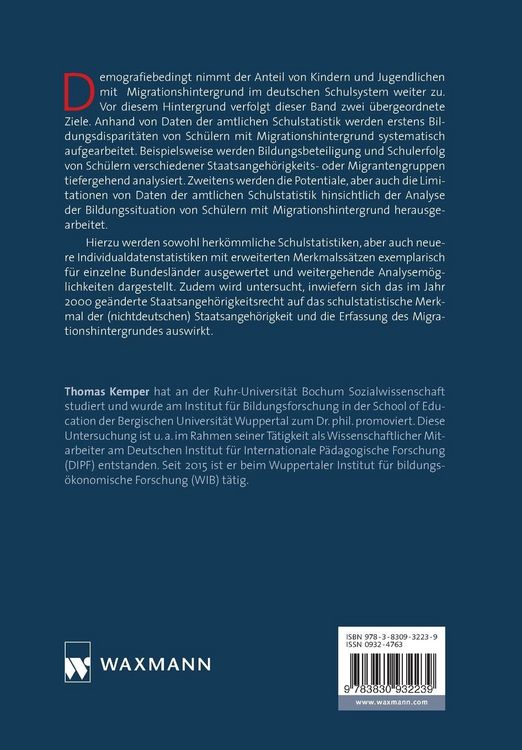 Produktbild: Bildungsdisparitäten von Schülern nach Staatsangehörigkeit und Migrationshintergrund