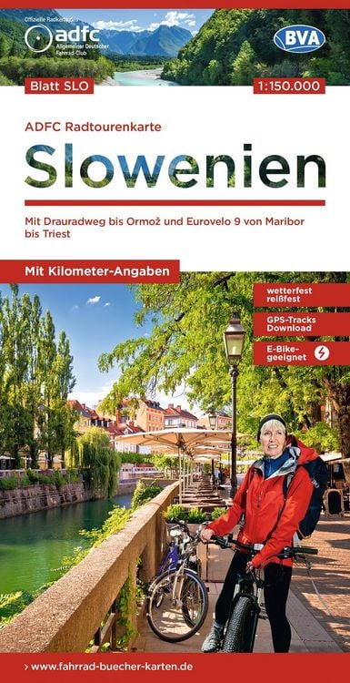 Produktbild: BVA ADFC Radtourenkarte Slowenien 1:150.000