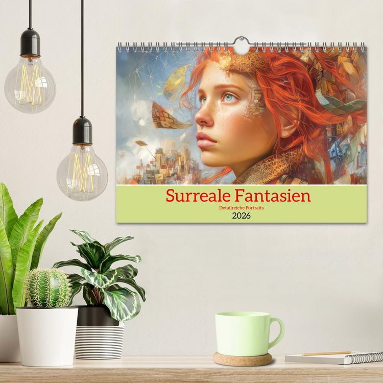 Produktbild: Surreale Fantasien - Detailreiche Portraits (Wandkalender 2026 DIN A4 quer), CALVENDO Monatskalender