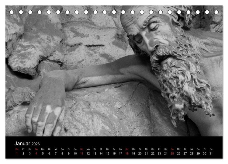 Produktbild: Lebende Steine - Skulpturen auf dem Friedhof Staglieno (Tischkalender 2026 DIN A5 quer), CALVENDO Monatskalender
