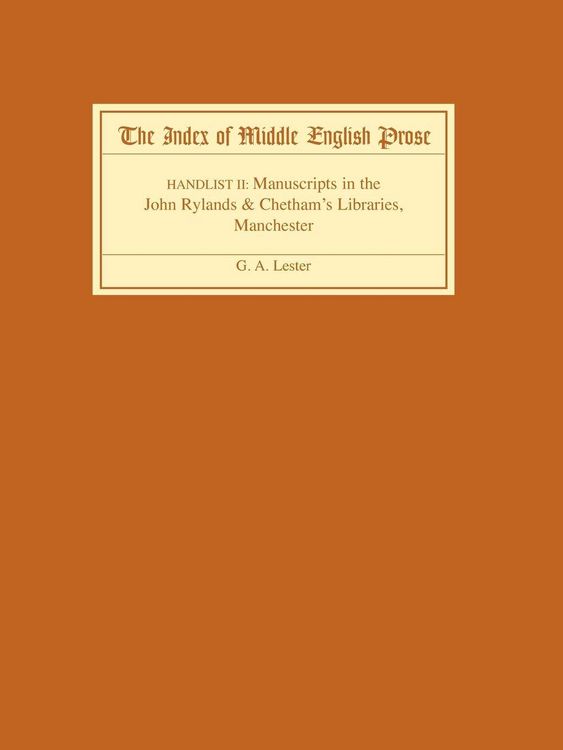 Produktbild: The Index of Middle English Prose