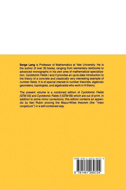 Produktbild: Cyclotomic Fields I and II