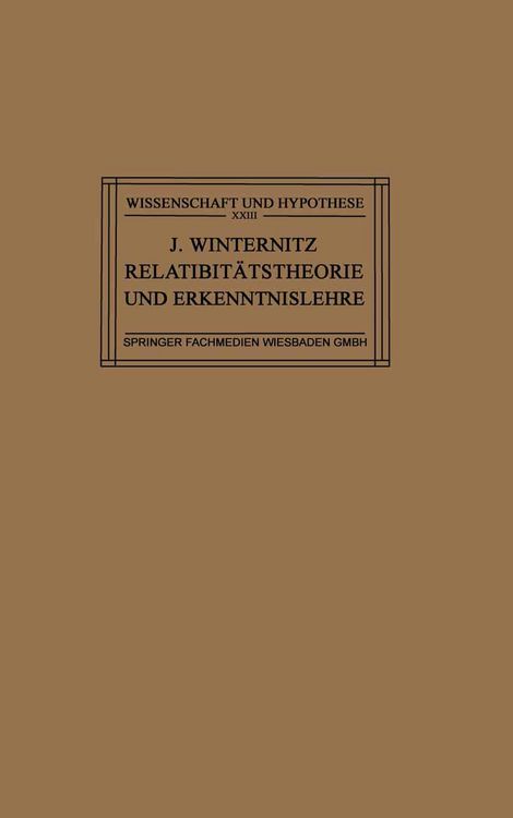 Produktbild: Relativit&auml;tstheorie und Erkenntnislehre