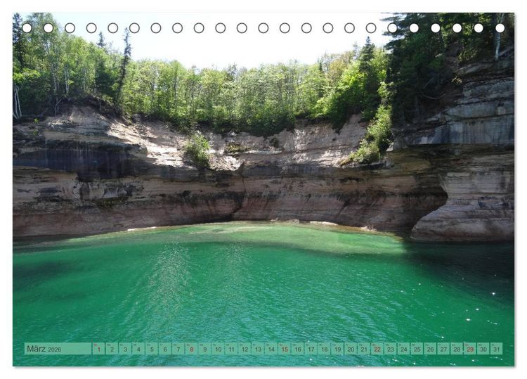 Produktbild: Lake Superior & Lake Michigan (Tischkalender 2026 DIN A5 quer), CALVENDO Monatskalender