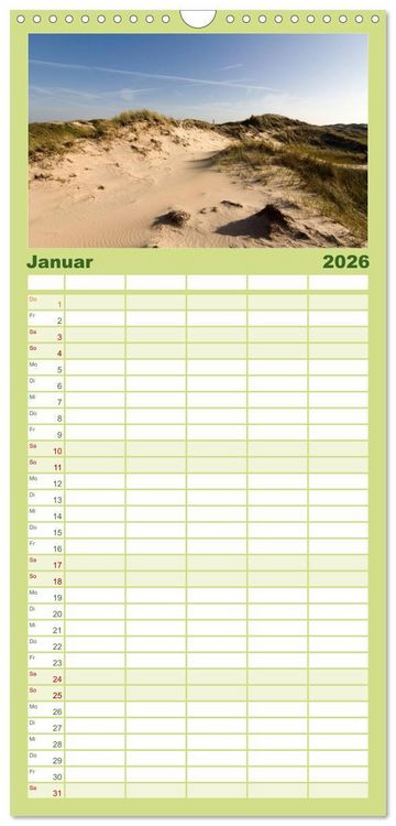 Produktbild: Familienplaner 2026 - Norderney. Meine ostfriesische Insel mit 5 Spalten (Wandkalender, 21 x 45 cm) CALVENDO