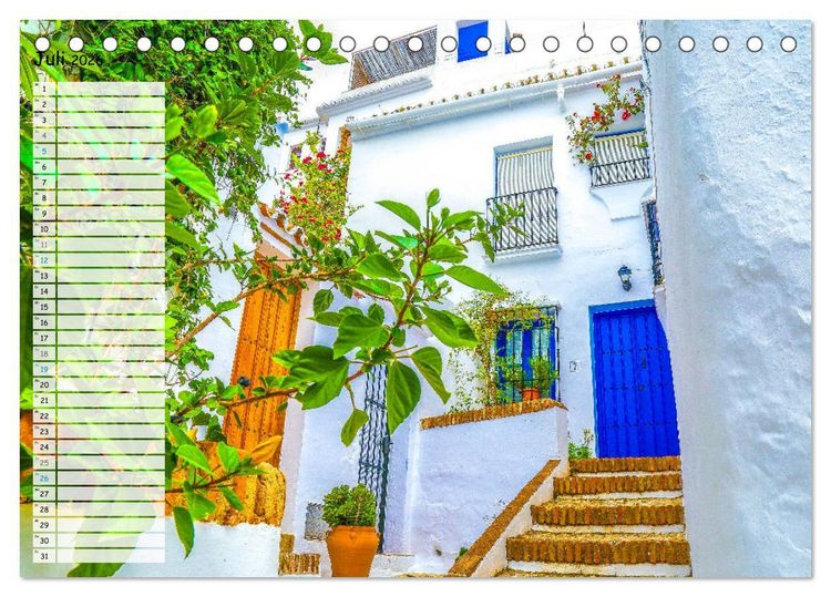 Produktbild: Die wei&szlig;en D&ouml;rfer Andalusiens (Tischkalender 2026 DIN A5 quer), CALVENDO Monatskalender