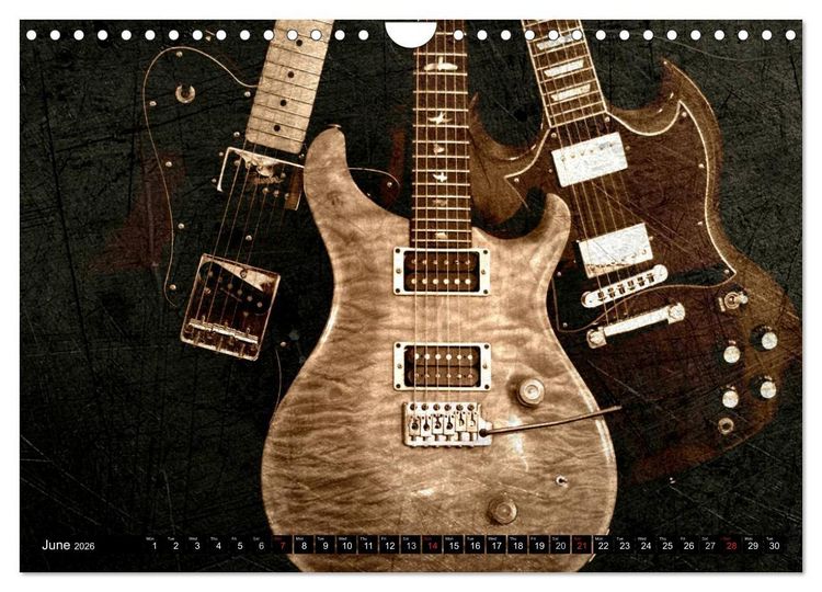 Produktbild: GUITARS Vintage Style (Wall Calendar 2026 DIN A4 landscape), CALVENDO 12 Month Wall Calendar