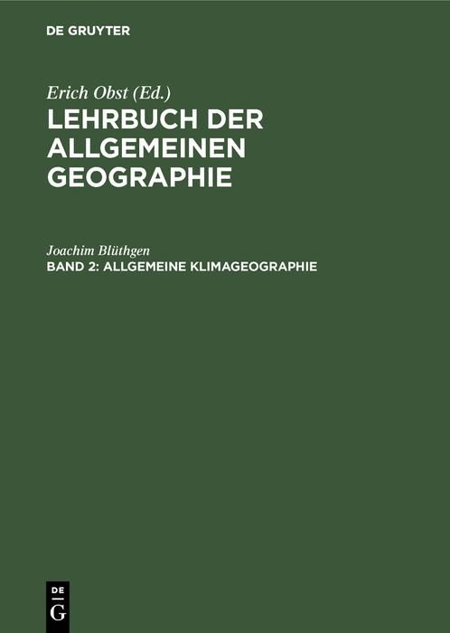 Produktbild: Allgemeine Klimageographie