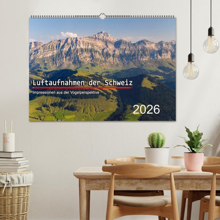 Produktbild: Luftaufnahmen der Schweiz (Wandkalender 2026 DIN A2 quer), CALVENDO Monatskalender