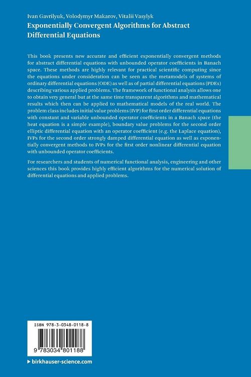 Produktbild: Exponentially Convergent Algorithms for Abstract Differential Equations