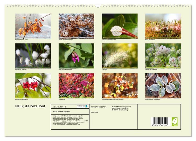 Produktbild: Natur, die bezaubert (Wandkalender 2026 DIN A2 quer), CALVENDO Monatskalender