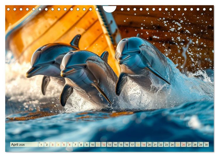 Produktbild: Delfine - schlaue J&auml;ger (Wandkalender 2026 DIN A4 quer), CALVENDO Monatskalender
