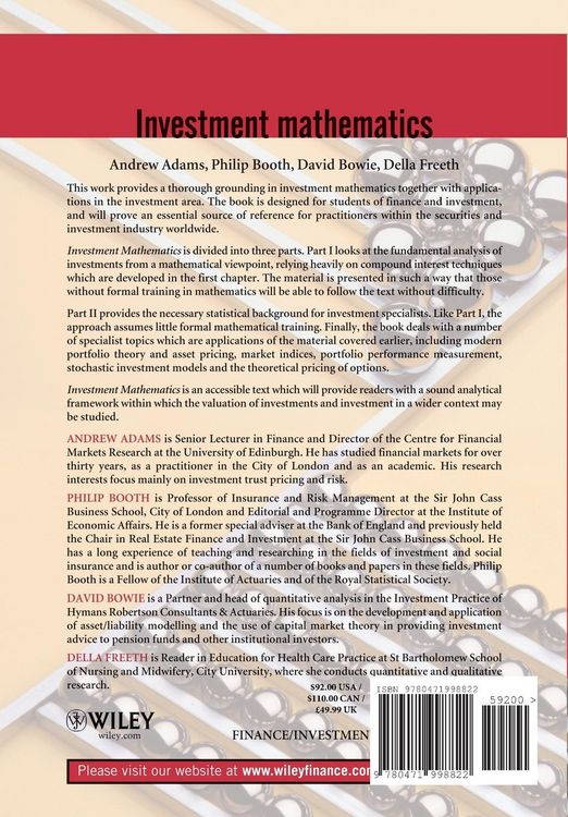Produktbild: Investment Mathematics