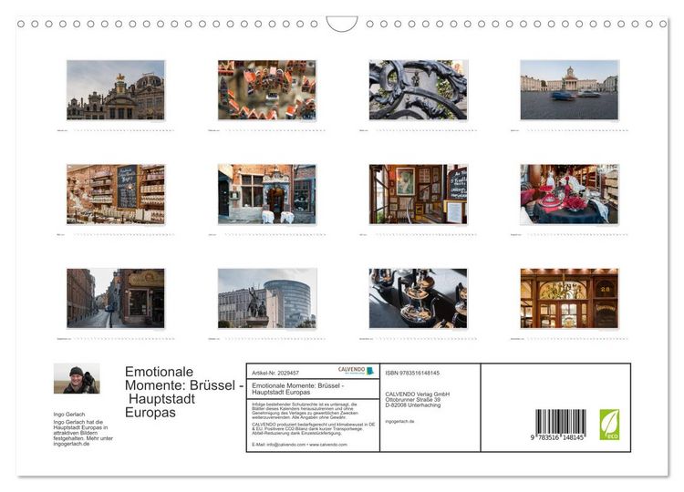 Produktbild: Emotionale Momente: Br&uuml;ssel - Hauptstadt Europas (Wandkalender 2026 DIN A3 quer), CALVENDO Monatskalender
