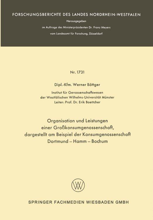Produktbild: Organisation und Leistungen einer Gro&szlig;konsumgenossenschaft, dargestellt am Beispiel der Konsumgenossenschaft Dortmund-Hamm-Bochum