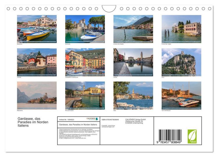 Produktbild: Gardasee, das Paradies im Norden Italiens (Wandkalender 2026 DIN A4 quer), CALVENDO Monatskalender