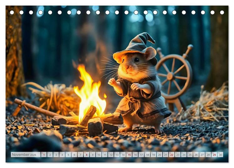 Produktbild: Es war einmal ein Hamster... M&auml;rchenhafte Abenteuer auf vier Pf&ouml;tchen (Tischkalender 2026 DIN A5 quer), CALVENDO Monatskalender
