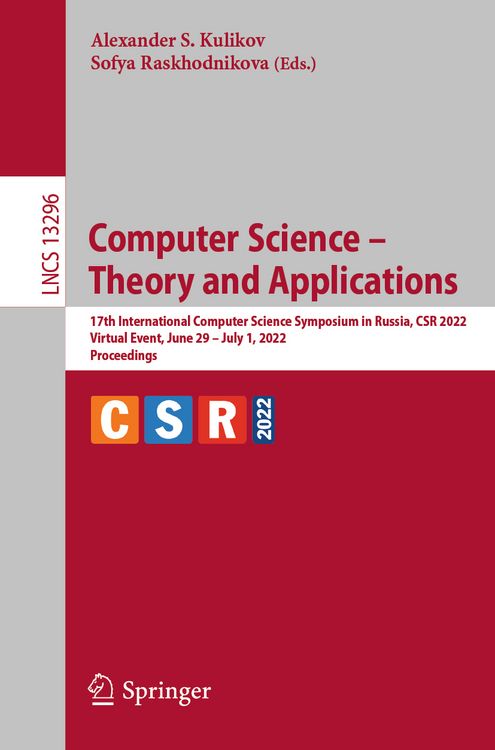 Produktbild: Computer Science &ndash; Theory and Applications