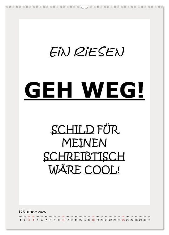 Produktbild: Spr&uuml;chekalender. Witziges f&uuml;rs B&uuml;ro (hochwertiger Premium Wandkalender 2026 DIN A2 hoch), Kunstdruck in Hochglanz