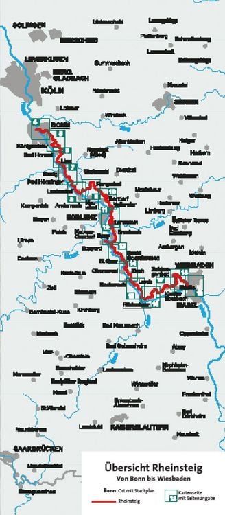 Produktbild: KOMPASS Wander-Tourenkarte Rheinsteig 1:50.000