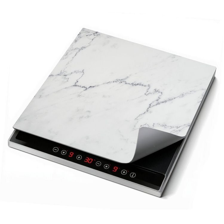 Produktbild: Schutzabdeckmatte Mod. Marmor 60 x 52 cm, hitzebest&auml;ndige Schutzmatte f&uuml;r Kochfelder