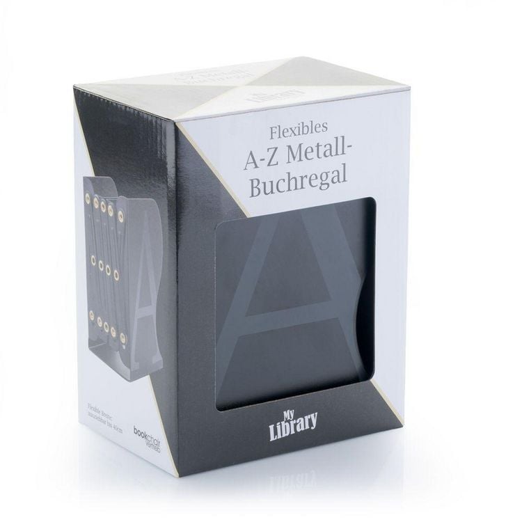 Produktbild: MyLibrary A-Z Metall-Buchregal Schwarz