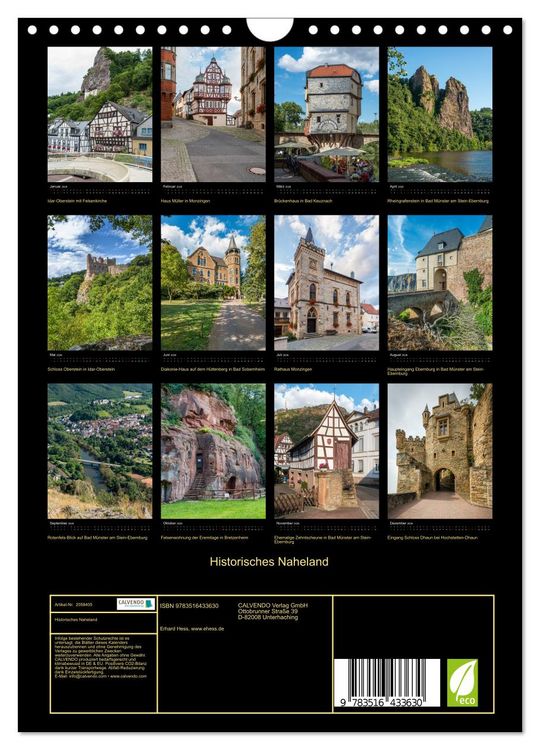 Produktbild: Historisches Naheland (Wandkalender 2026 DIN A4 hoch), CALVENDO Monatskalender