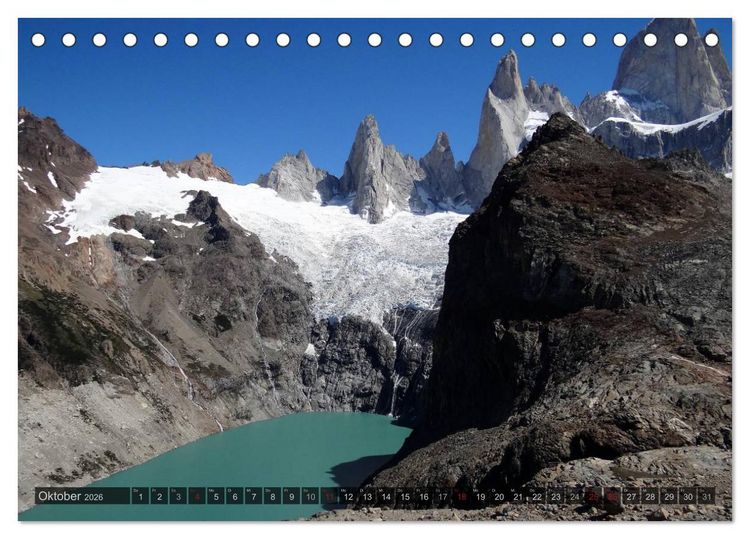 Produktbild: Argentinien und Chile - vom Regenwald bis Feuerland (Tischkalender 2026 DIN A5 quer), CALVENDO Monatskalender