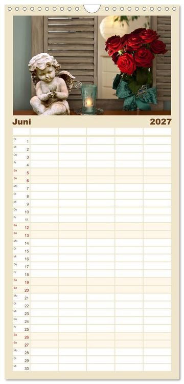 Produktbild: Familienplaner 2027 - Engel f&uuml;r Gl&uuml;ck & Schutz mit 5 Spalten (Wandkalender, 21 x 45 cm) CALVENDO