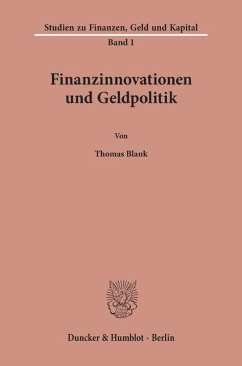 Produktbild: Finanzinnovationen und Geldpolitik.