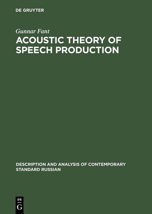 Produktbild: Acoustic Theory of Speech Production