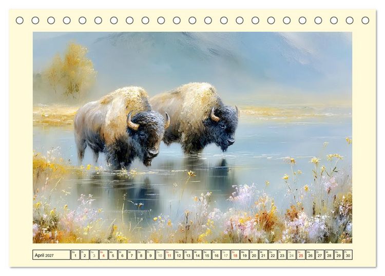 Produktbild: Bisons. Nordamerikas gewaltige Wildrinder (Tischkalender 2027 DIN A5 quer), CALVENDO Monatskalender