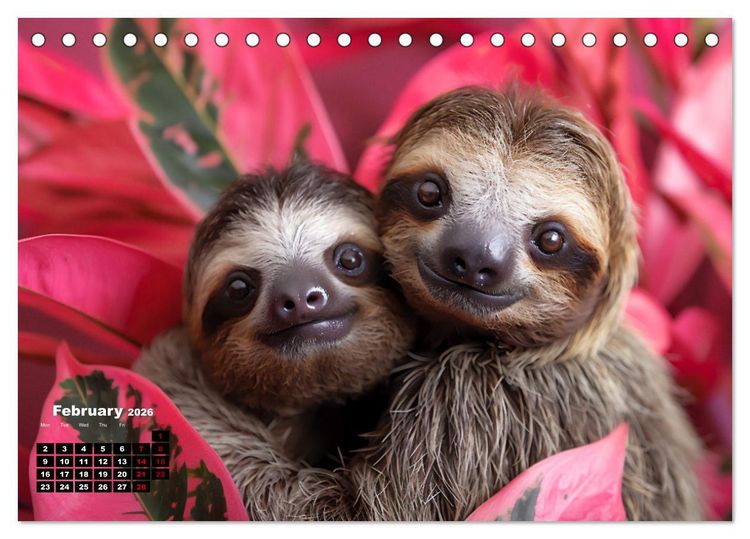 Produktbild: sweet sloths - relaxed throughout the year (Desk Calendar 2026 DIN A5 landscape), CALVENDO 12 Month DeskCalendar