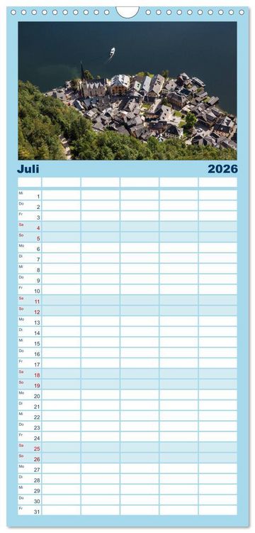 Produktbild: Familienplaner 2026 - Salzkammergut - Die sch&ouml;nsten Seen Ober&ouml;sterreichs mit 5 Spalten (Wandkalender, 21 x 45 cm) CALVENDO