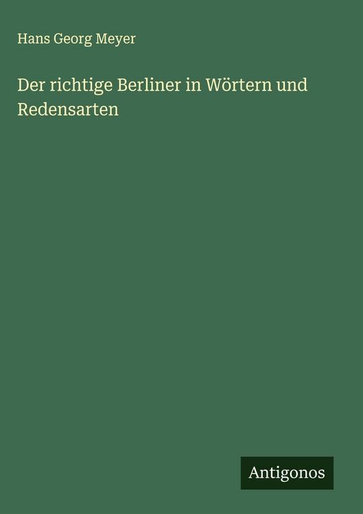Produktbild: Der richtige Berliner in W&ouml;rtern und Redensarten