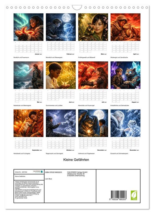 Produktbild: Kleine Gef&auml;hrten (Wandkalender 2027 DIN A3 hoch), CALVENDO Monatskalender