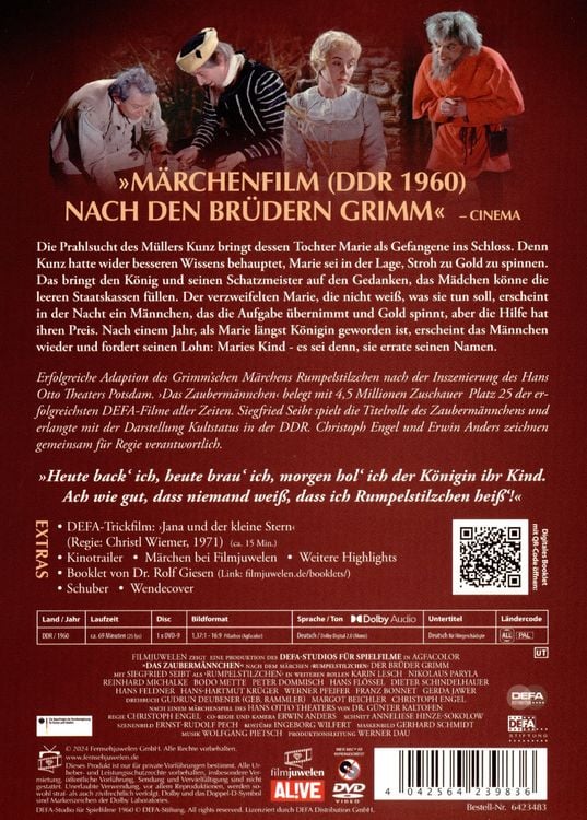 Produktbild: Das Zauberm&auml;nnchen - Nach dem M&auml;rchen Rumpelstilzchen (1960) (Filmjuwelen / DEFA-M&auml;rchen)