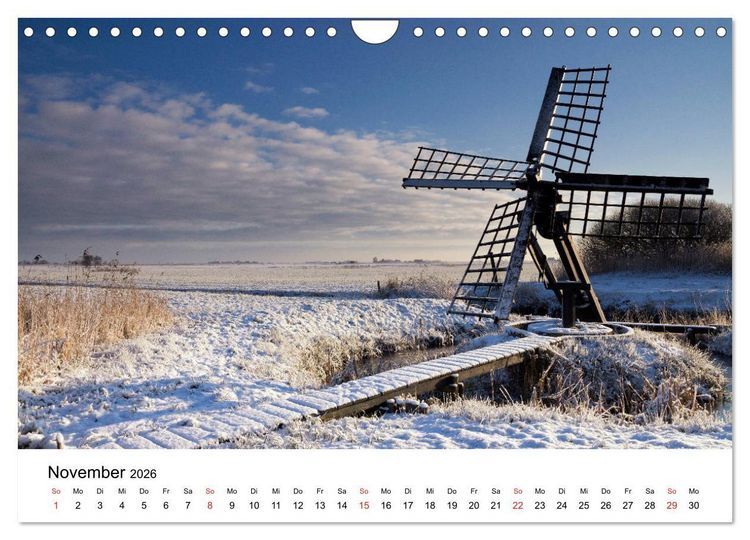Produktbild: DIE SCH&Ouml;NSTEN WINDM&Uuml;HLEN IN HOLLAND 2026 (Wandkalender 2026 DIN A4 quer), CALVENDO Monatskalender