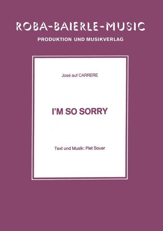 Produktbild: I'm So Sorry
