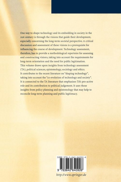 Produktbild: Vision Assessment: Shaping Technology in 21st Century Society