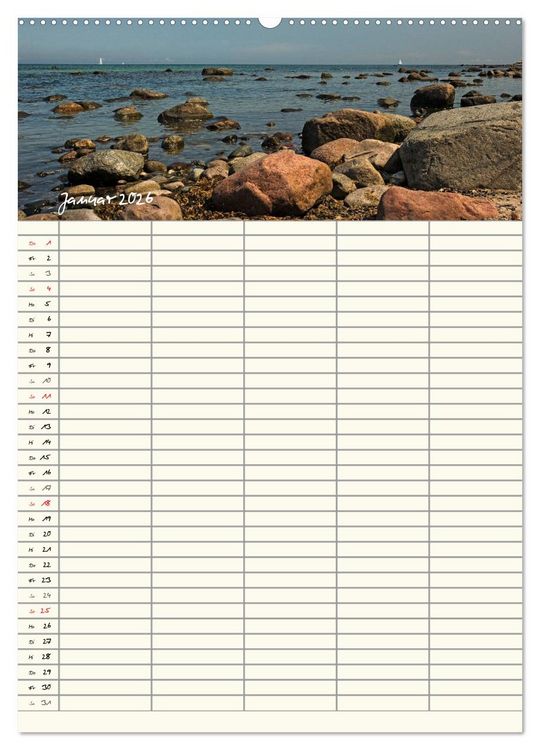 Produktbild: R&uuml;gen - Urlaubsparadies an der Ostsee - Familienplaner (Wandkalender 2026 DIN A2 hoch), CALVENDO Monatskalender