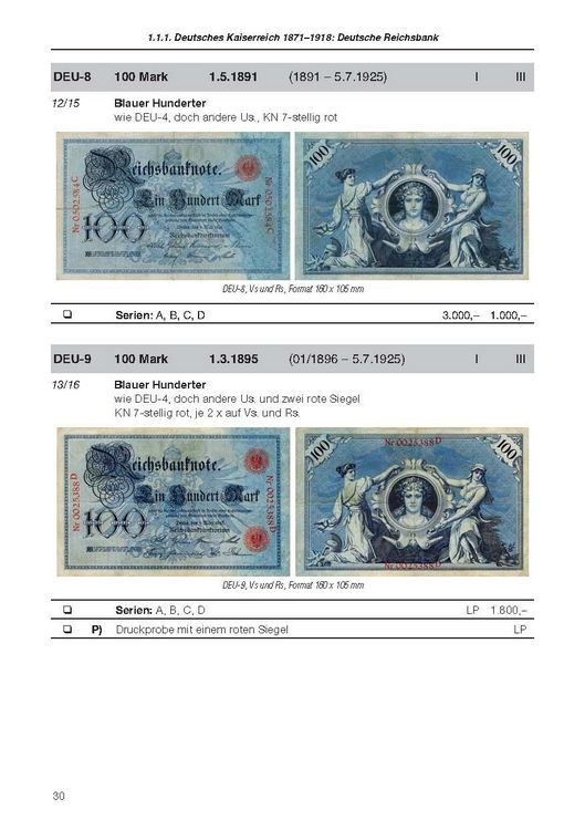 Produktbild: Die deutschen Banknoten ab 1871