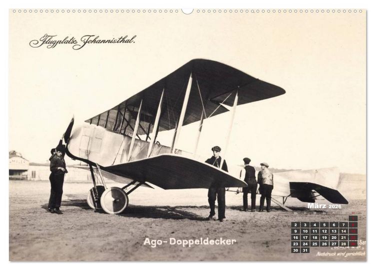 Produktbild: Doppeldecker entdeckt auf historischen Postkarten (Wandkalender 2026 DIN A2 quer), CALVENDO Monatskalender