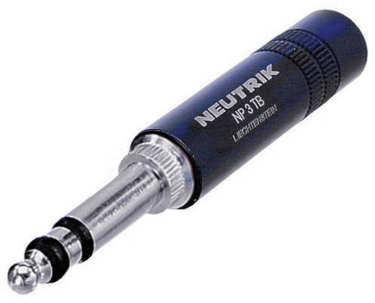 Produktbild: Neutrik NP3TB-B Klinken-Steckverbinder 6.35mm Stecker, gerade Polzahl: 3 Stereo Schwarz 1St.