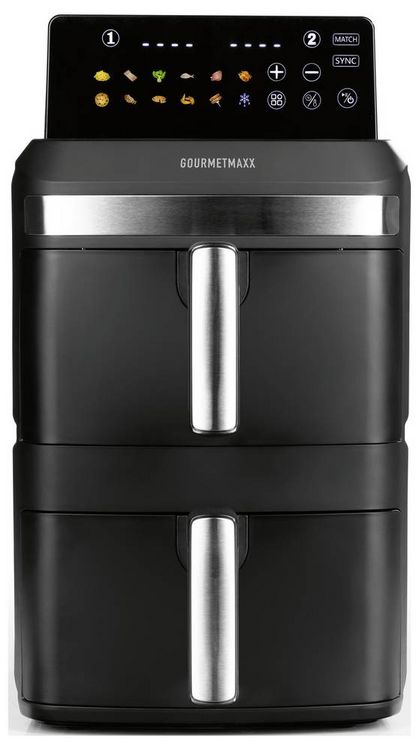 Produktbild: GourmetMaxx 16818 Hei&szlig;luft-Fritteuse 12l 2800W Antihaftbeschichtung, BPA-frei, Cool-Touch-Geh&auml;use, digitaler Timer, Grillfunktion