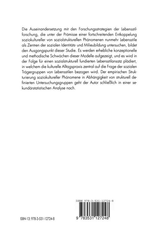 Produktbild: Lebensstile im sozialstrukturellen Kontext