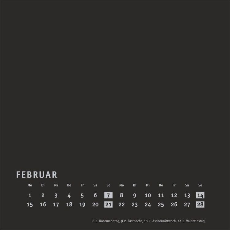 Produktbild: Premium-Bastelkalender schwarz klein 2027