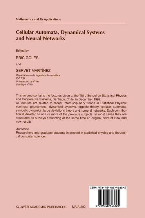 Produktbild: Cellular Automata, Dynamical Systems and Neural Networks