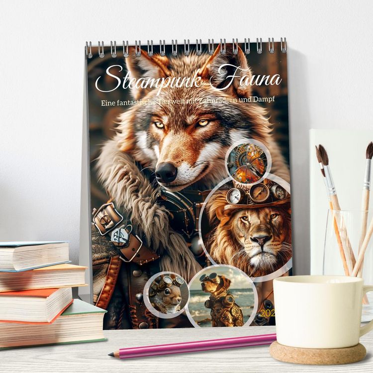 Produktbild: Steampunk Fauna (Tischkalender 2026 DIN A5 hoch), CALVENDO Monatskalender