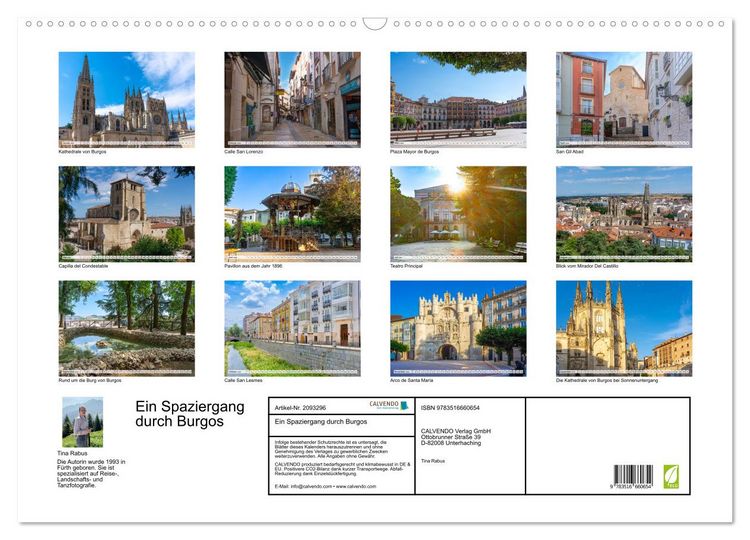 Produktbild: Ein Spaziergang durch Burgos (Wandkalender 2026 DIN A2 quer), CALVENDO Monatskalender